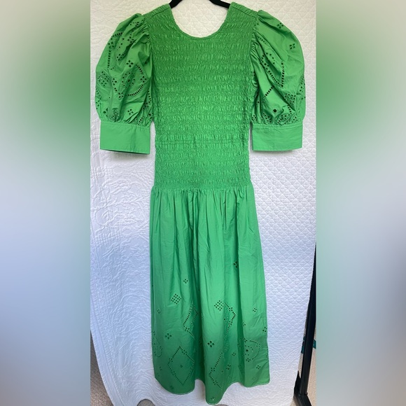 Ganni Broderie Anglaise midi dress, size 34 (2) - Picture 2 of 8